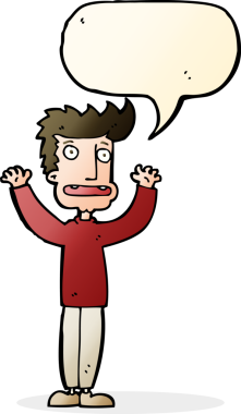 Bir insan tarafından çizilmiş konuşma balonlu bir adam.