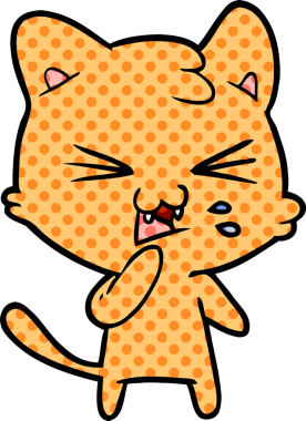 Bir insan tarafından çizilmiş kedi tıslaması.