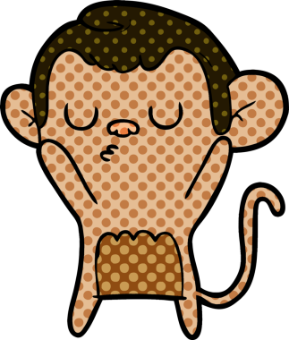 Bir insan tarafından çizilmiş çizgi maymun.