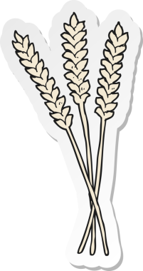 Bir insan tarafından çizilmiş karikatür buğdayının etiketi.