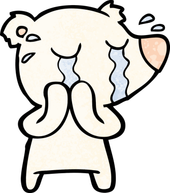 Bir insan tarafından çizilmiş ağlayan kutup ayısı çizgi filmi