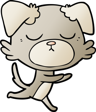 Bir insan tarafından çizilmiş şirin bir çizgi film köpeği.