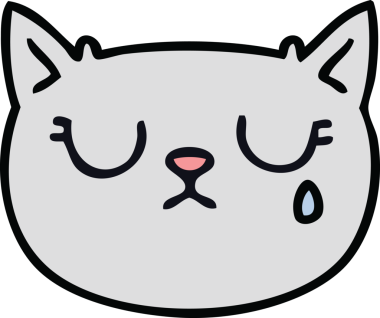 Bir insan tarafından çizilmiş ağlayan bir kedi.