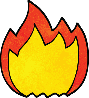 Bir insan tarafından çizilmiş açık alevi karala