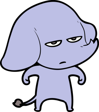 Bir insan tarafından çizilmiş kızgın bir fil.