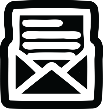 bir insan tarafından çizilmiş zarf harf simgesi