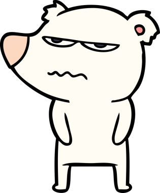 Bir insan tarafından çizilmiş kızgın ayı kutup karikatürü.