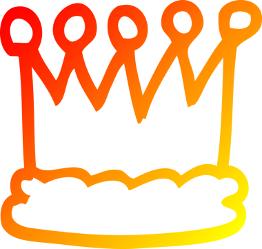 Bir insan tarafından çizilmiş altın renkli bir karikatür çizimi.