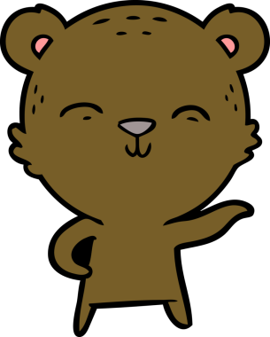 Bir insan tarafından çizilmiş mutlu çizgi film ayısı.