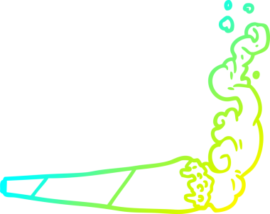 Bir insan tarafından çizilmiş marihuana eklemlerinin soğuk gradyan çizgileri.