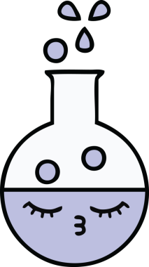 Bir insan tarafından çizilmiş bir test tüpü karikatürü.