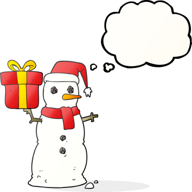 Bir insan tarafından çizilmiş serbest çizim balon kardan adam.