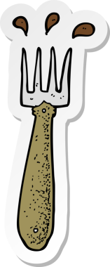 Bir insan tarafından çizilmiş bir karikatür çatalının çıkartması.