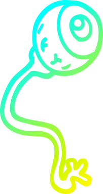 Bir insan tarafından çizilmiş iğrenç bir çizgi filmin soğuk gradyan çizimi.