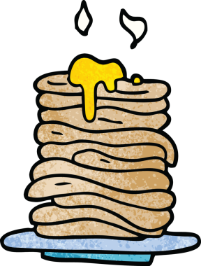 Bir insan tarafından çizilmiş bir yığın krep.