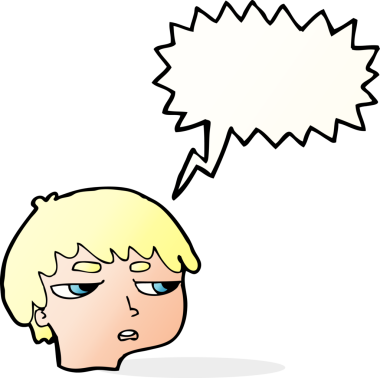 Bir insan tarafından çizilmiş konuşma baloncuğuyla sinirlenmiş bir çocuk.