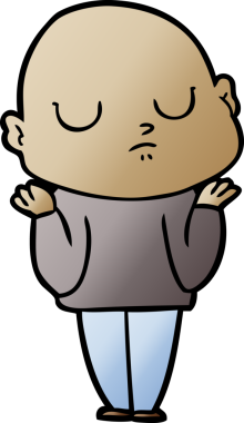 bir insan tarafından çizilmiş kel bir adam.