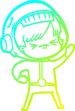 Bir insan tarafından çizilmiş kızgın bir uzay kızı çizimi.