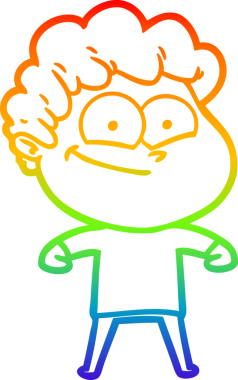 Bir insan tarafından çizilmiş mutlu bir adamın çizgi çizimi.