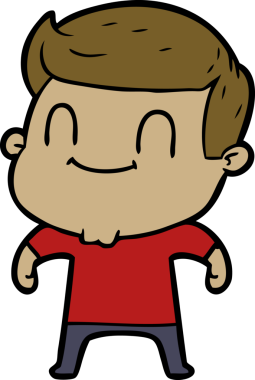 Bir insan tarafından çizilmiş çizgi film dostu bir adam.