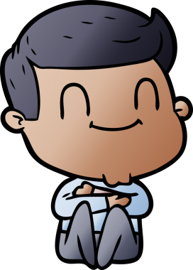 Bir insan tarafından çizilmiş çizgi film dostu bir adam.