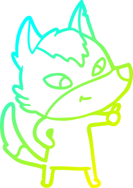 Bir insan tarafından çizilmiş dost canlısı bir kurt çizgi çizimi.