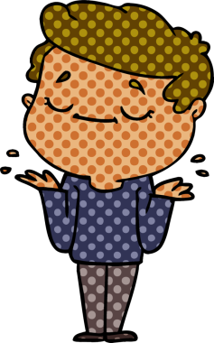 Bir insan tarafından çizilmiş barışçıl bir adam.