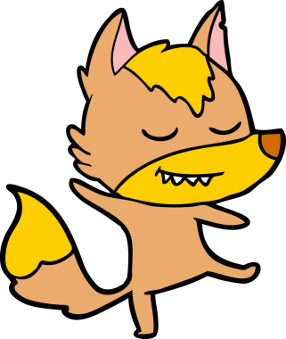 Bir insan tarafından çizilmiş tilki çizgi film karakteri