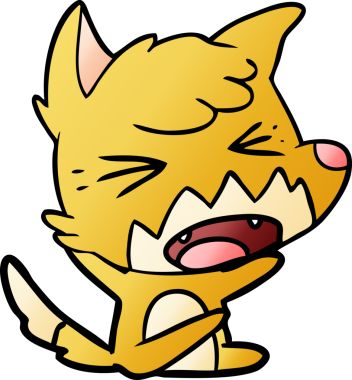 Bir insan tarafından çizilmiş kızgın çizgi film tilkisi.