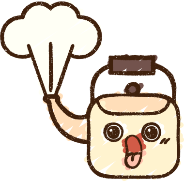 Bir insan tarafından çizilen buharlı çaydanlık tebeşiri