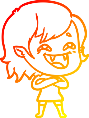 Bir insan tarafından çizilmiş gülen vampir kız çizgi filmi.