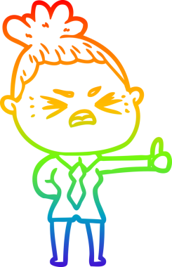 Bir insan tarafından çizilmiş kızgın bir karikatür çizimi.