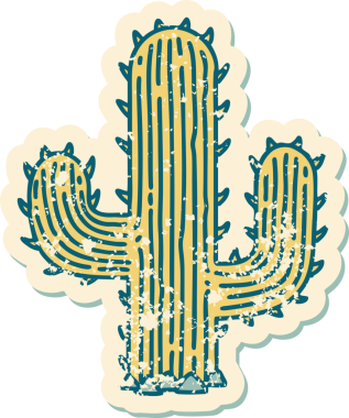 Bir insan tarafından çizilmiş bir kaktüsün sembolik dövmesi.