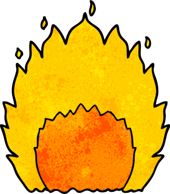 Bir insan tarafından çizilmiş çizgi film ateşi