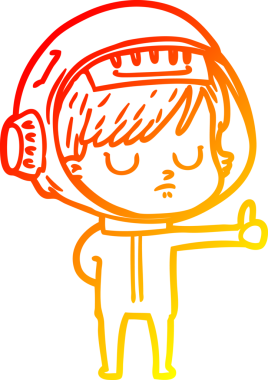 Bir insan tarafından çizilmiş bir astronot kadın çizgi çizimi.