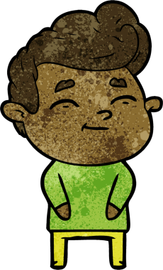 Bir insan tarafından çizilmiş mutlu çizgi film adamı.