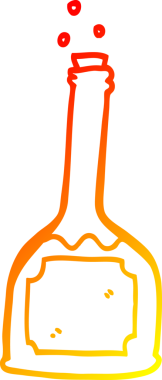 Bir insanın çizdiği sihirli iksirin sıcak çizgi çizimi.