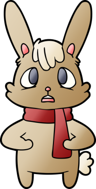 Bir insan tarafından çizilmiş endişeli çizgi film tavşanı