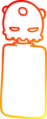 Bir insan tarafından çizilen çizgi film robotunun sıcak çizgi çizimi