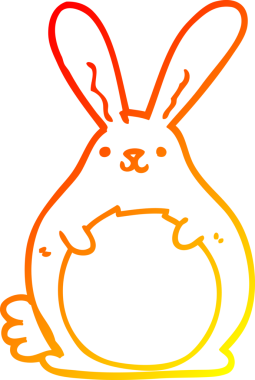 Bir insan tarafından çizilmiş çizgi film tavşanı çizimi