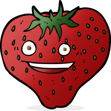 Bir insan tarafından çizilmiş çilek çizgi filmi.