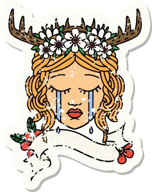 Bir insan tarafından çizilmiş insan bir Druid 'in grunge çıkartması.