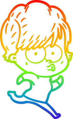 gökkuşağı gradyan çizimi bir insan tarafından çizilmiş bir karikatür kadın