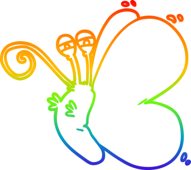gökkuşağı gradyan çizgisi bir insan tarafından çizilmiş komik bir kelebek çizimi
