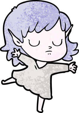 Bir insan tarafından çizilmiş bir elf kızı.