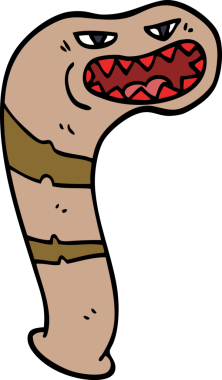 Bir insan tarafından çizilmiş karalama canavarı sülüğü.