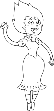 Bir insan tarafından çizilmiş kan emici vampir kız.