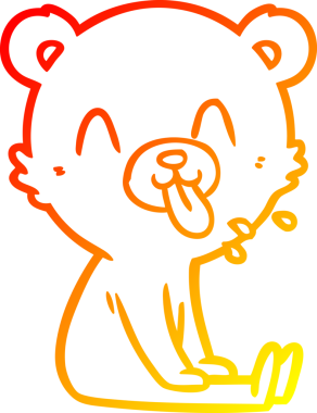 Bir insan tarafından çizilmiş kaba bir çizgi film ayısının sıcak çizgi çizimi