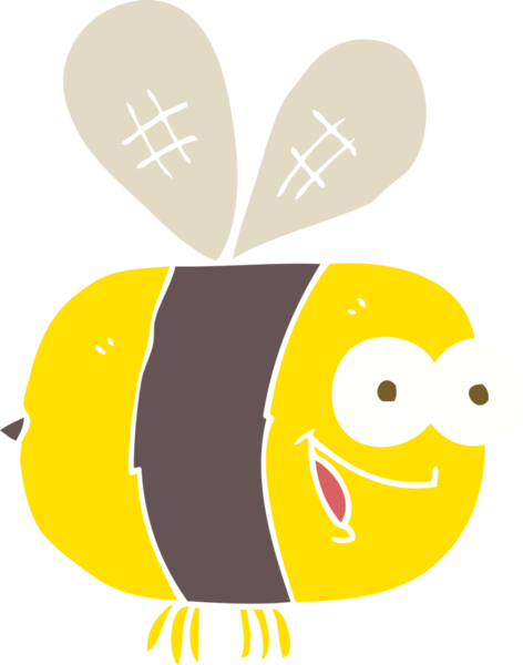 Bir insan tarafından çizilen arıların düz renk çizimi