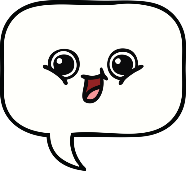 Bir insan tarafından çizilmiş şirin bir konuşma balonu karikatürü.